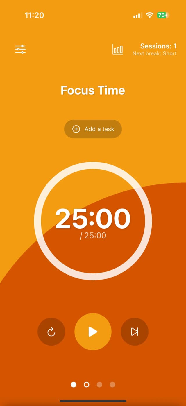 TimeZen timer screen