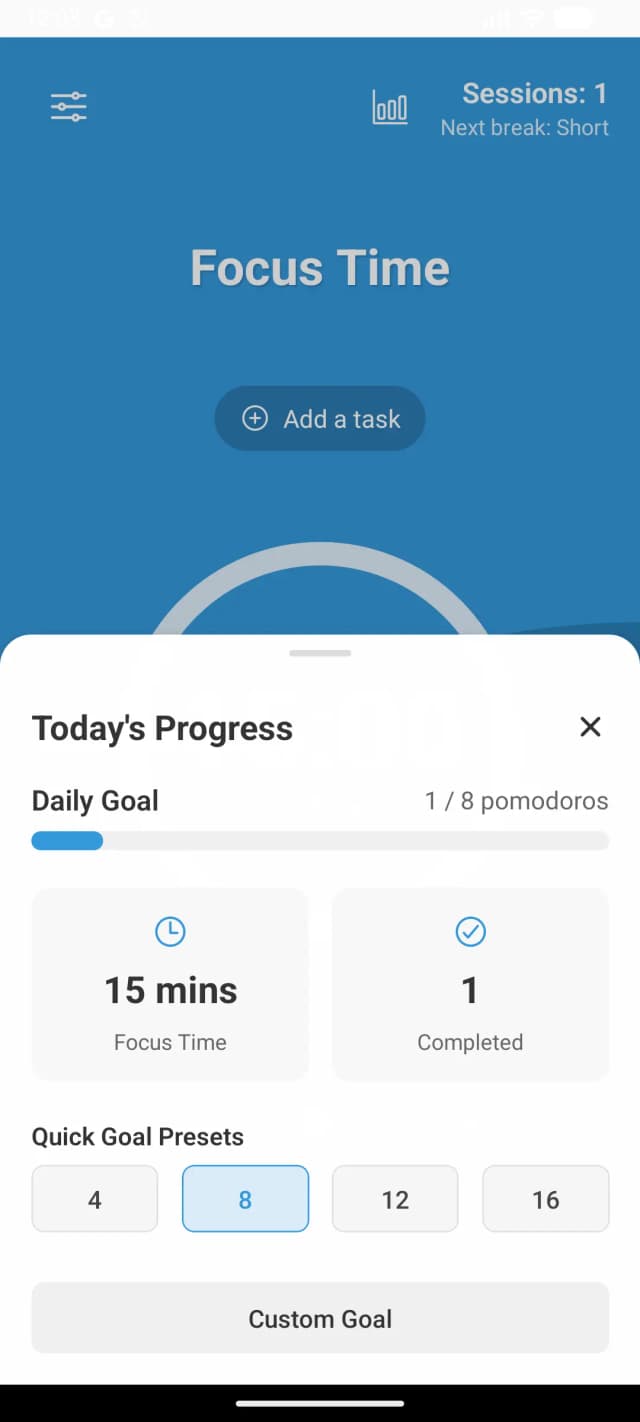 TimeZen focus statistics and habits screen